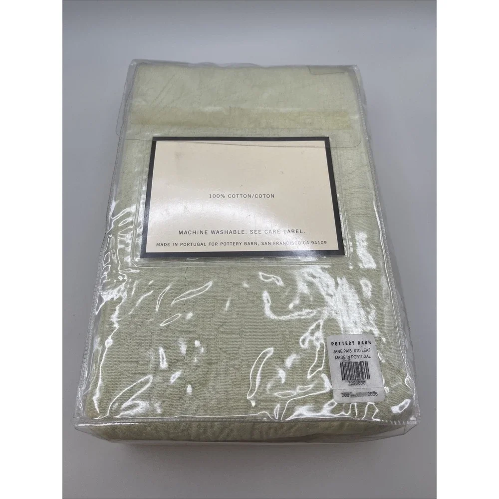 Pottery Barn‎ Jane Paisley Quilted Standard Pillow Sham Light Celery Green New